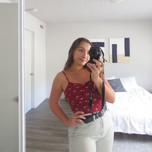 Red/Maroon Floral Cami Top